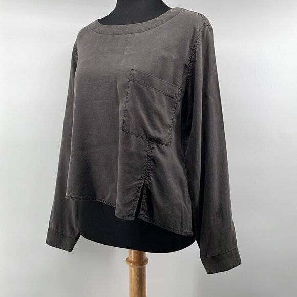 BELLA Dahl asymmetrical top lagenlook blouse soft comfy sz xs career - Picture 3 of 10